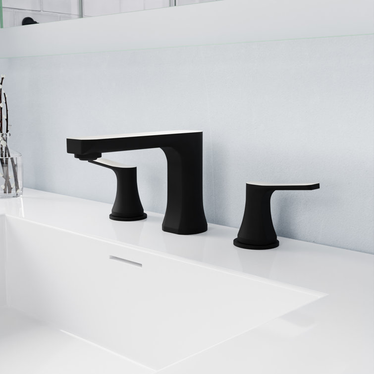 Matte Black and Brushed Nickel Widespread Bathroom Faucet