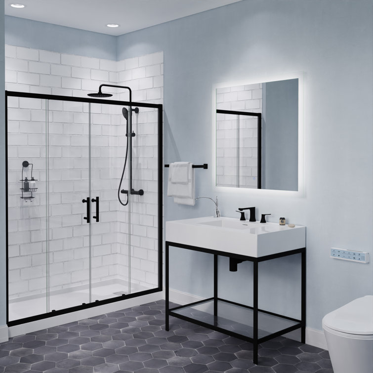Matte Black and Brushed Nickel Widespread Bathroom Faucet