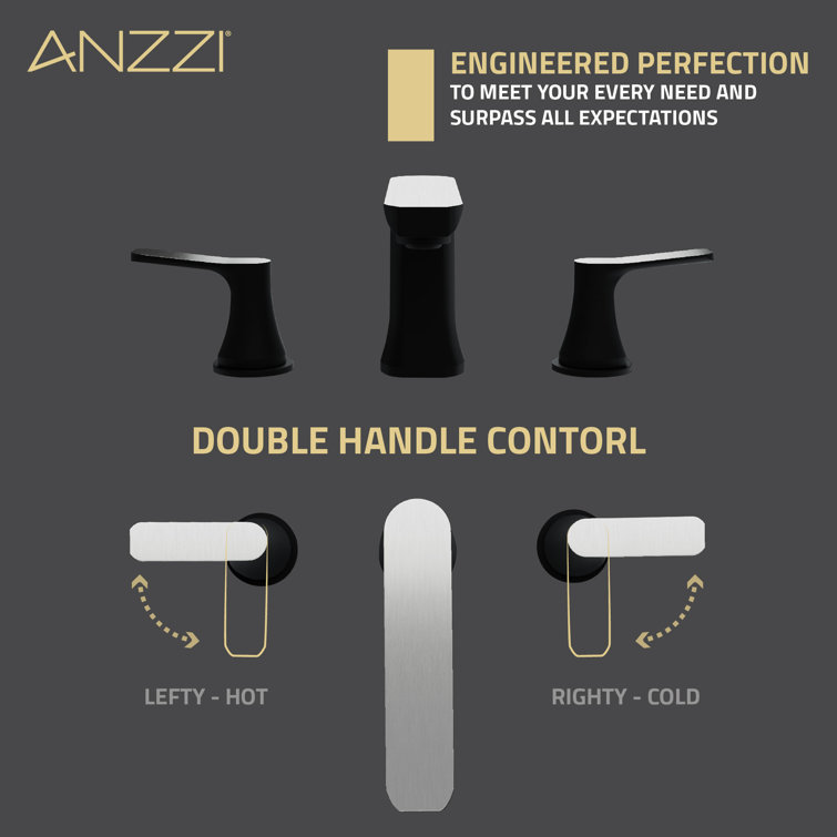 Matte Black and Brushed Nickel Widespread Bathroom Faucet