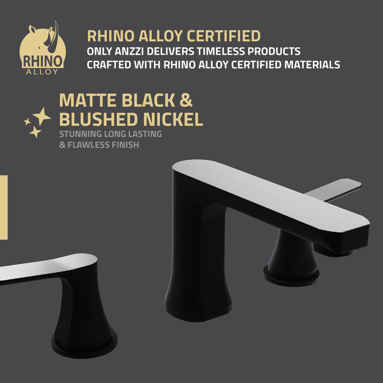 Matte Black and Brushed Nickel Widespread Bathroom Faucet