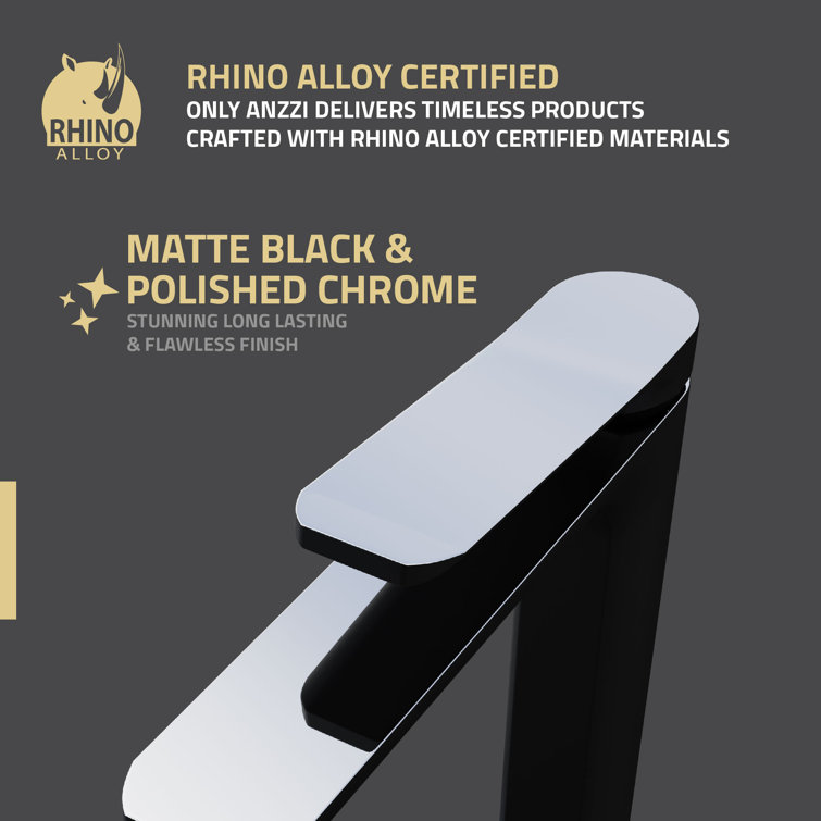 Matte Black and Chrome Single Handle Bathroom Faucet with Pop-Up Drain