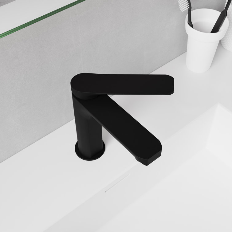 Matte Black Single-Hole Single-Handle Bathroom Faucet