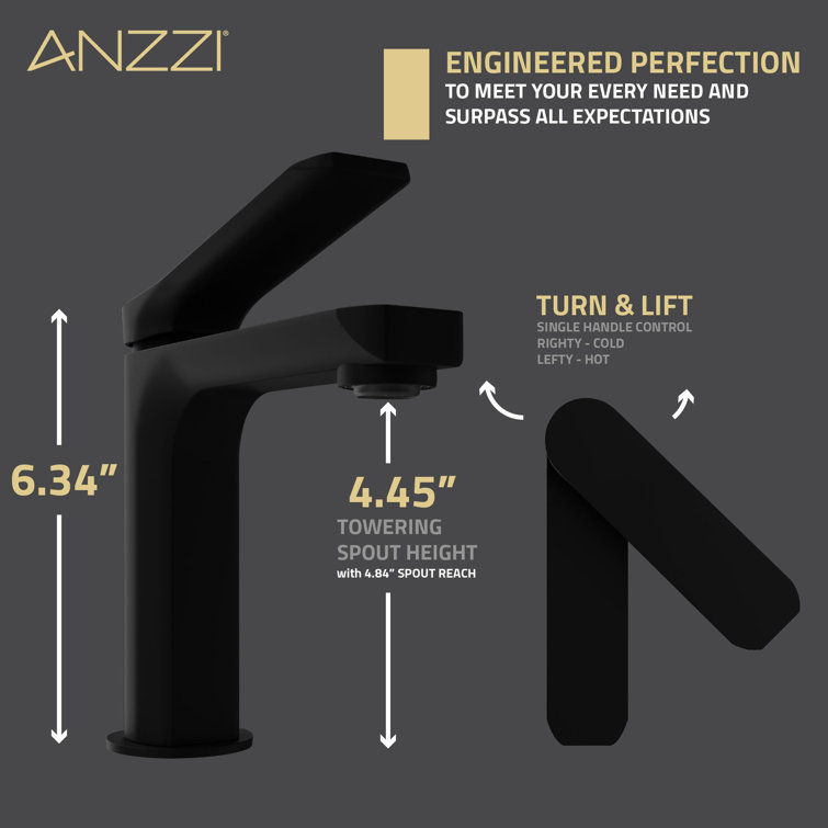 Matte Black Single-Hole Single-Handle Bathroom Faucet