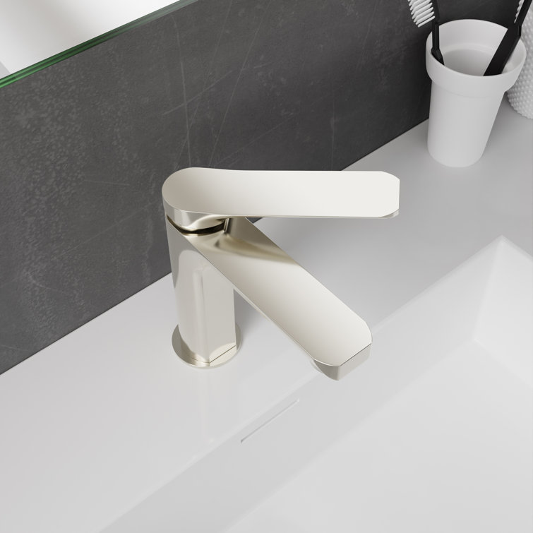 Brushed Nickel Single Handle Bathroom Faucet with Pop-Up Drain