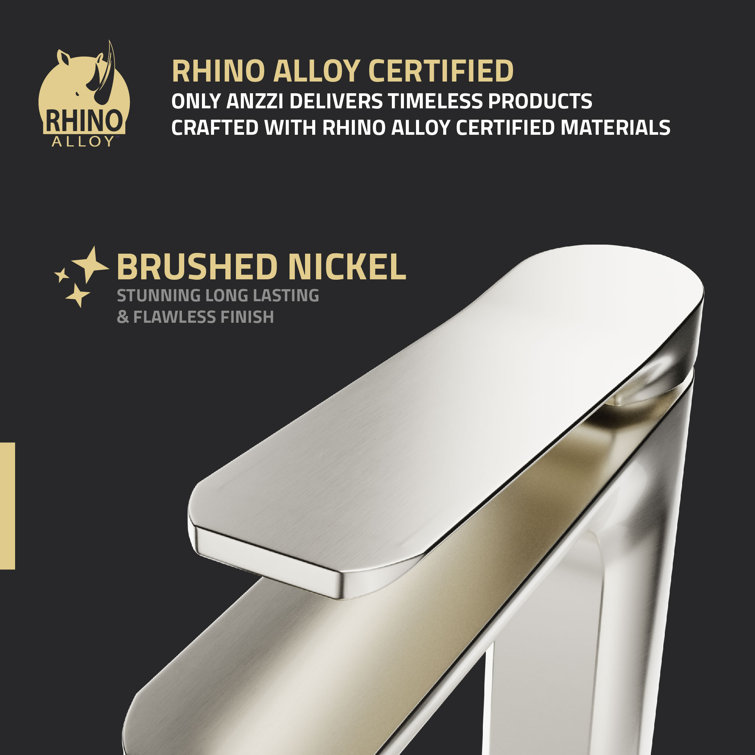 Brushed Nickel Single Handle Bathroom Faucet with Pop-Up Drain