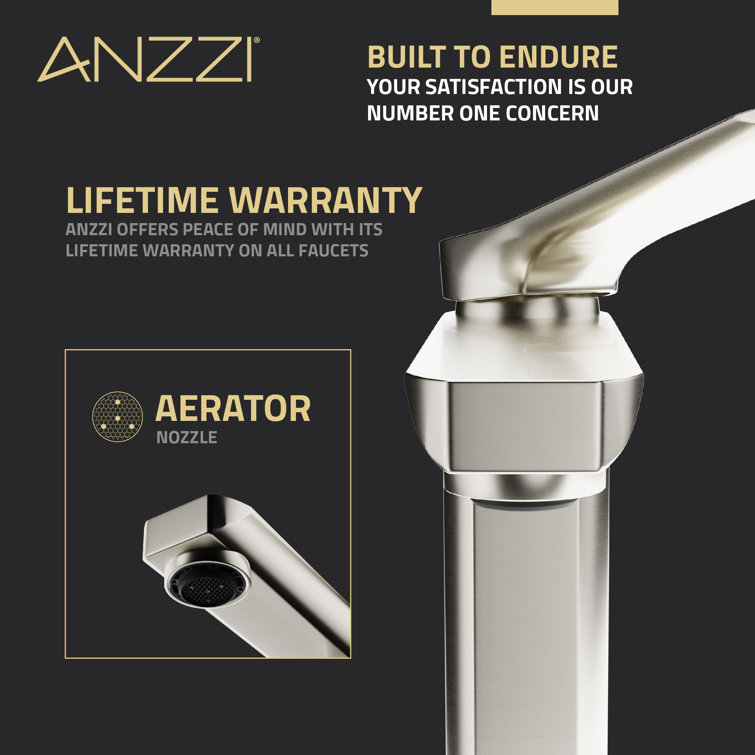 Brushed Nickel Single Handle Bathroom Faucet with Pop-Up Drain