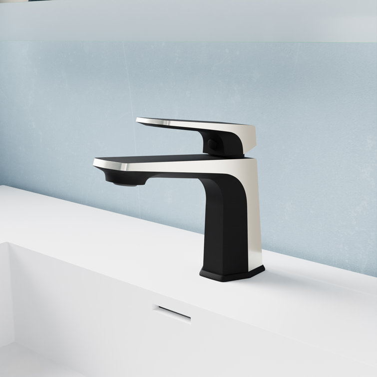 Matte Black and Brushed Nickel Single Handle Bathroom Faucet