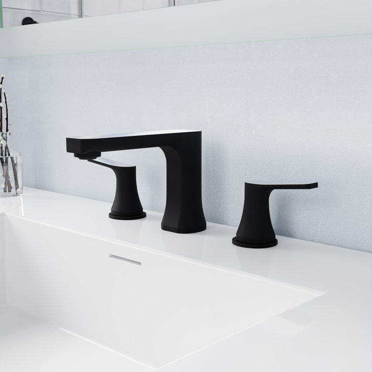 Matte Black and Chrome 2-Handle Widespread Bathroom Faucet