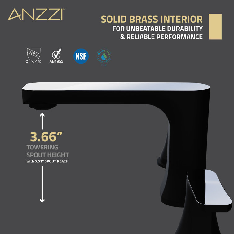 Matte Black and Chrome 2-Handle Widespread Bathroom Faucet