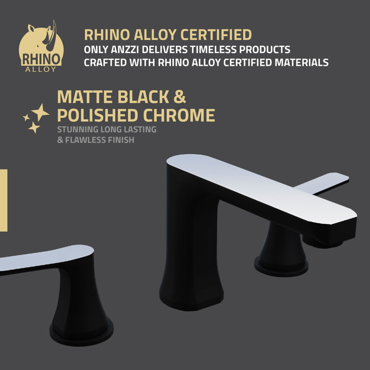 Matte Black and Chrome 2-Handle Widespread Bathroom Faucet