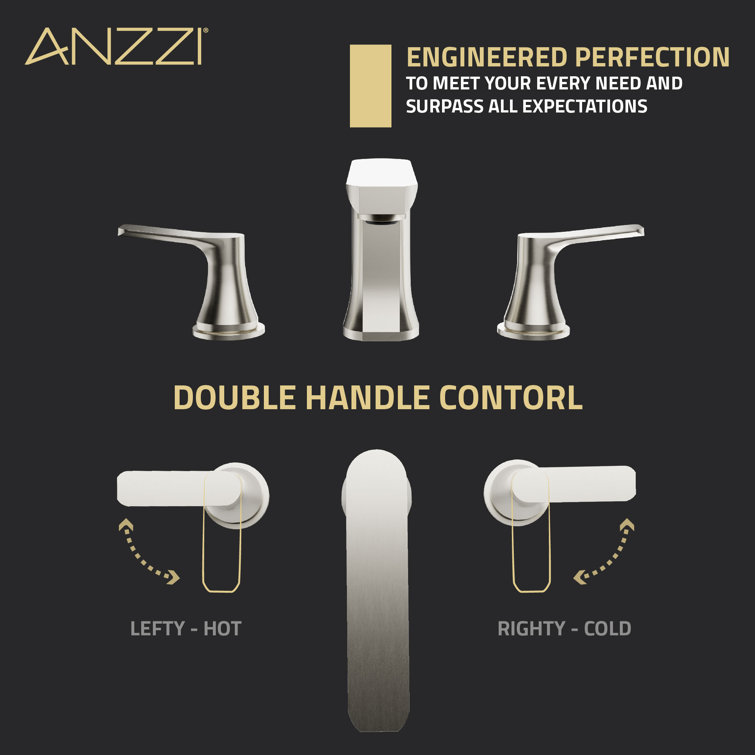 Brushed Nickel 8-inch Widespread Bathroom Faucet with Drain Assembly