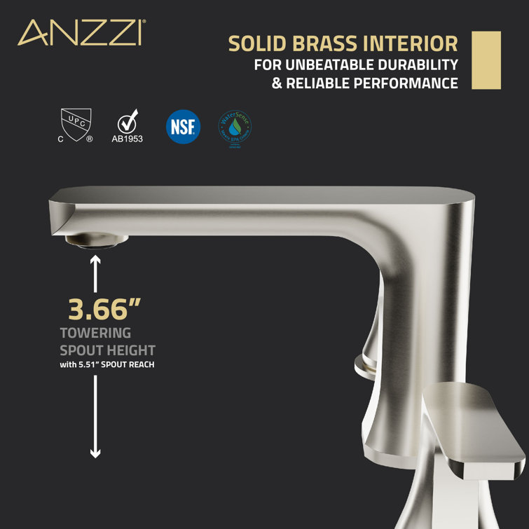 Brushed Nickel 8-inch Widespread Bathroom Faucet with Drain Assembly