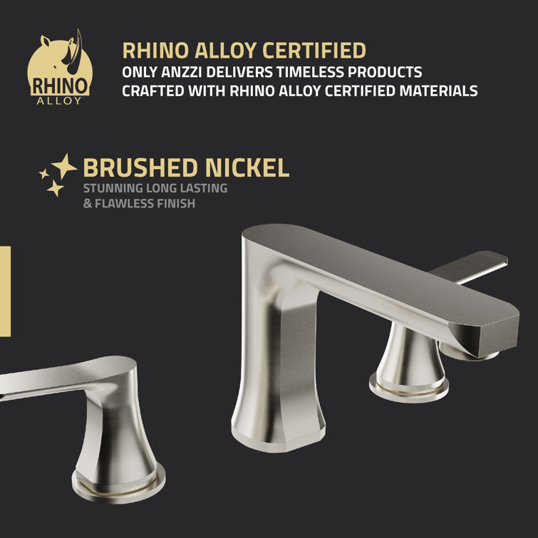 Brushed Nickel 8-inch Widespread Bathroom Faucet with Drain Assembly