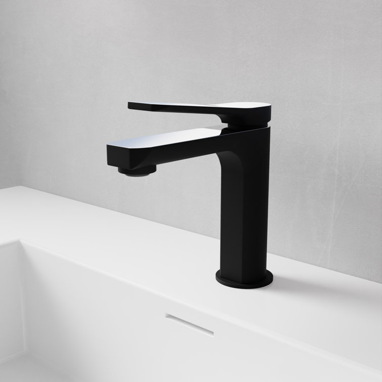 Matte Black and Chrome Single Handle Bathroom Faucet