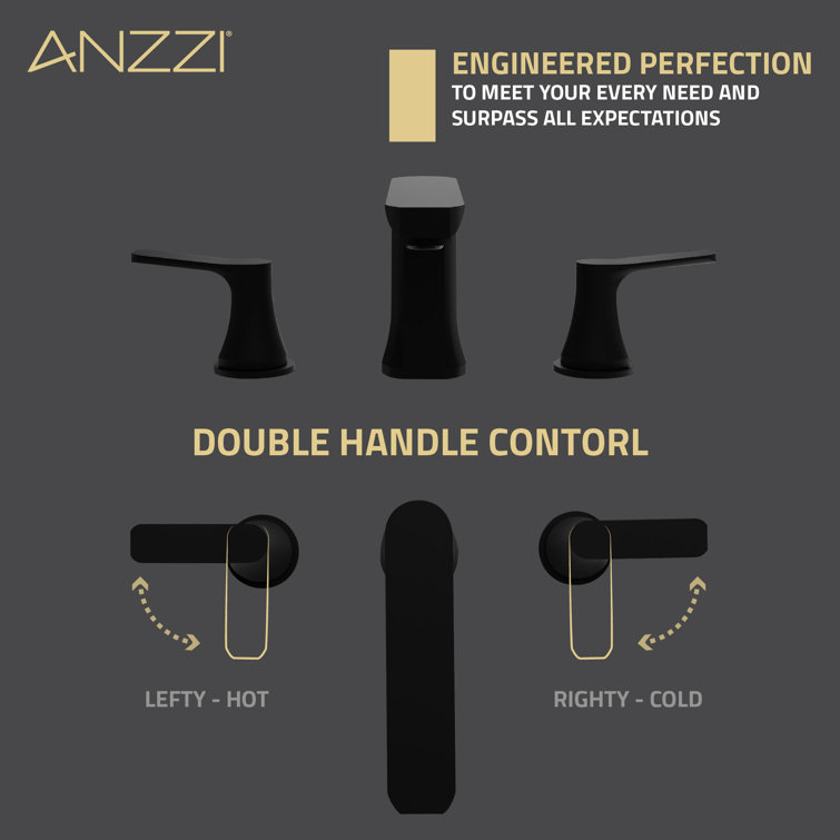 Matte Black Nickel Widespread Bathroom Faucet with Drain Assembly