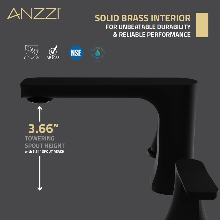 Matte Black Nickel Widespread Bathroom Faucet with Drain Assembly