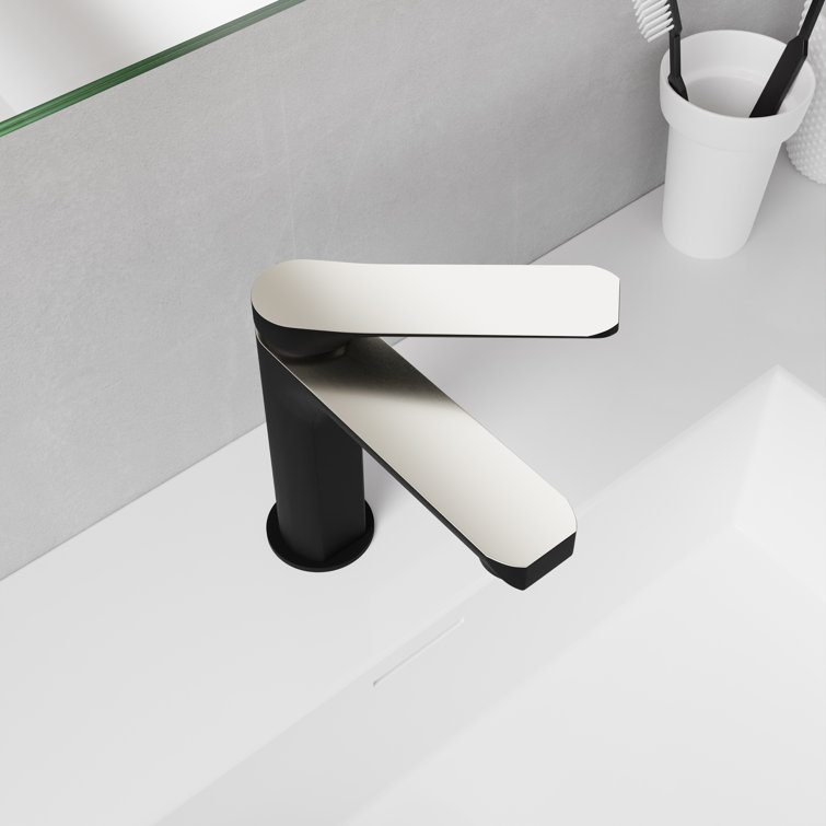 Matte Black and Brushed Nickel Single Handle Bathroom Faucet