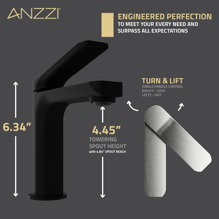 Matte Black and Brushed Nickel Single Handle Bathroom Faucet