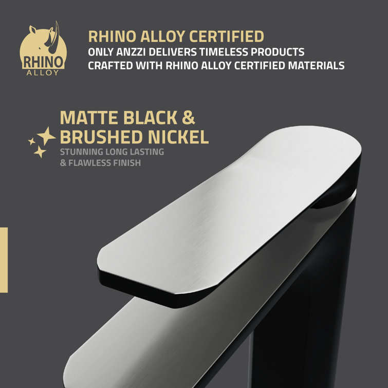 Matte Black and Brushed Nickel Single Handle Bathroom Faucet