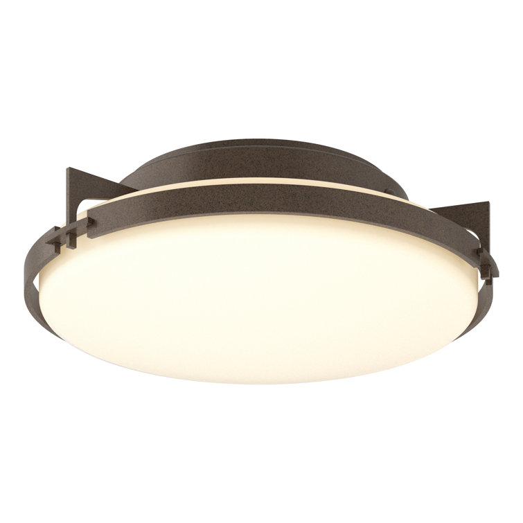 Metra Opal Glass and Translucent Bronze 2-Light Flush Mount