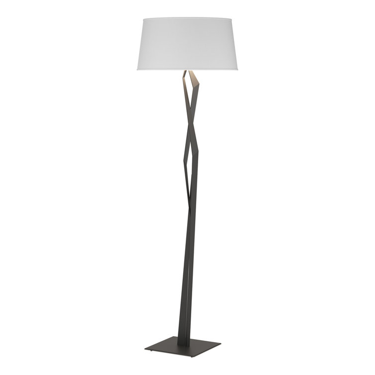 Facet 65.9'' Black Floor Lamp with Natural Anna Shade and LED Light