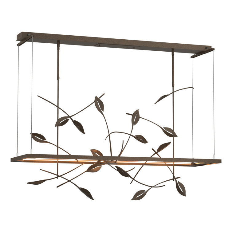 Autumn Leaf Design LED Bronze Kitchen Island Pendant