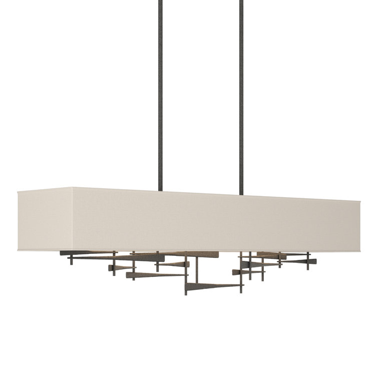 Natural Iron and Flax Tapered 4-Light Island Pendant