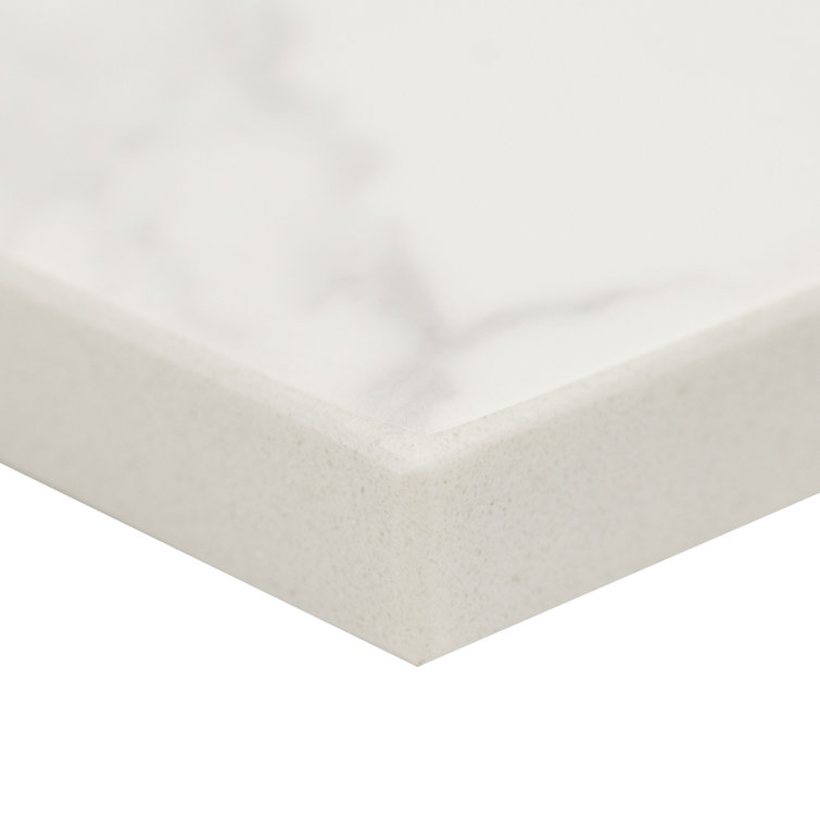 21 in. White and Gray Engineered Marble Vanity Sidesplash