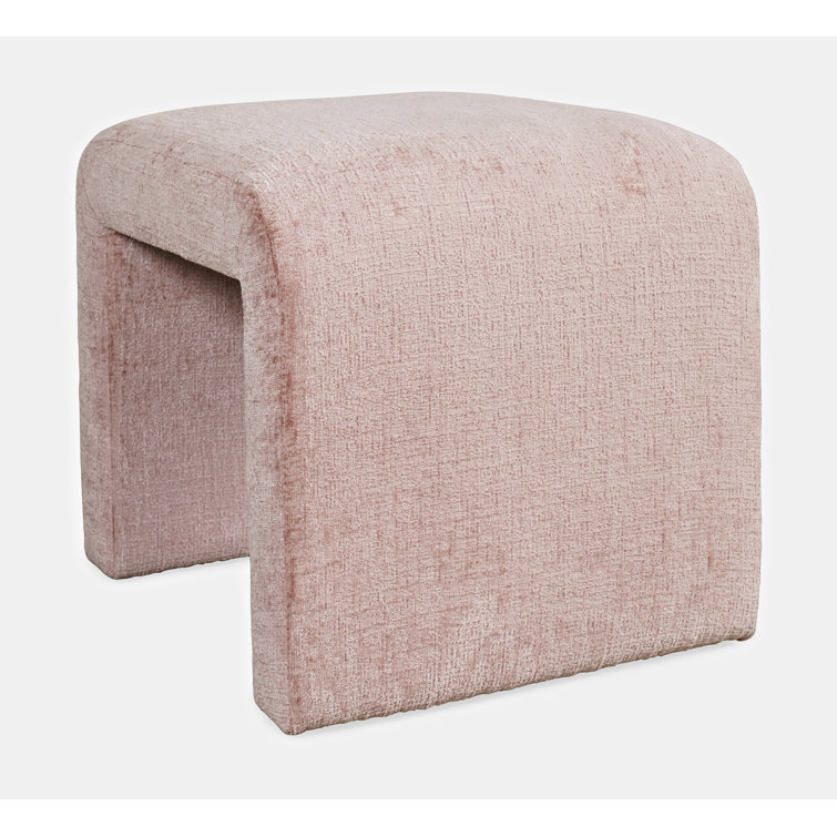 Gwen Pink Jacquard Upholstered Rectangular Ottoman Set