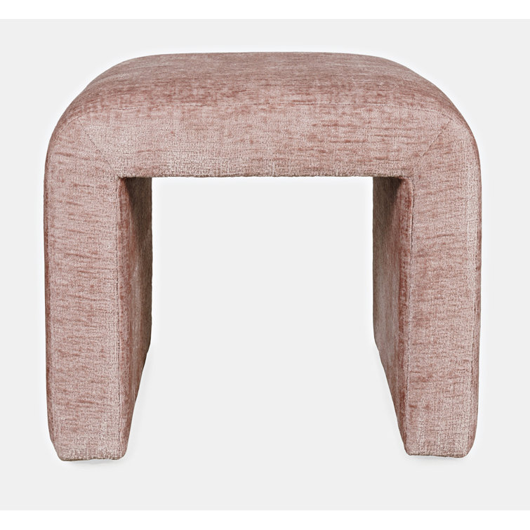 Gwen Pink Jacquard Upholstered Rectangular Ottoman Set