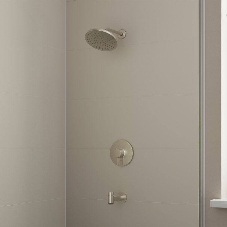 Brushed Nickel Wall Mounted Shower Set with Pressure Balance