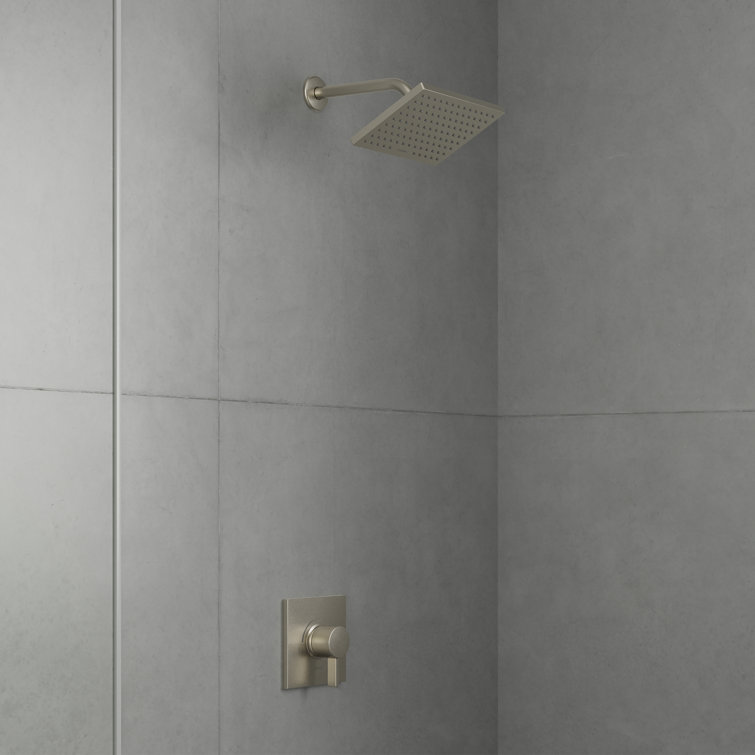 Rain Square Brushed Nickel Wall Mounted Shower Set
