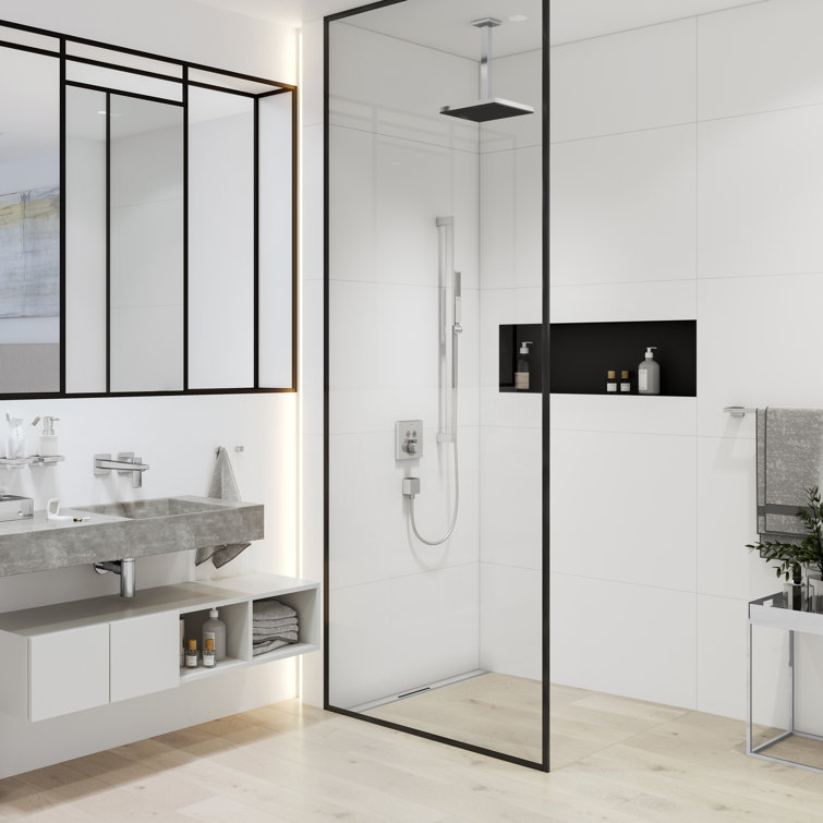 Modern Chrome Wall-Mounted Shower Arm, 12-inch