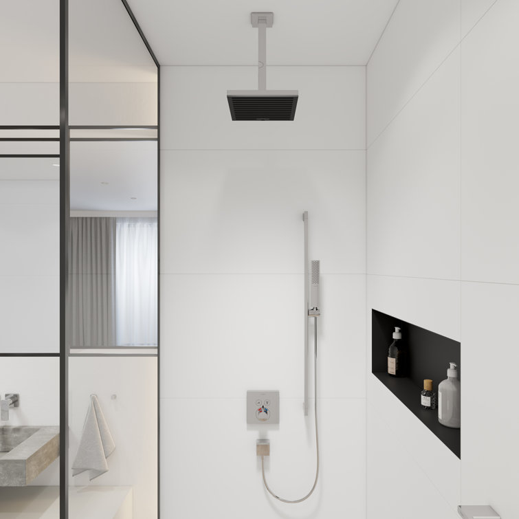 Modern Chrome Wall-Mounted Shower Arm, 12-inch