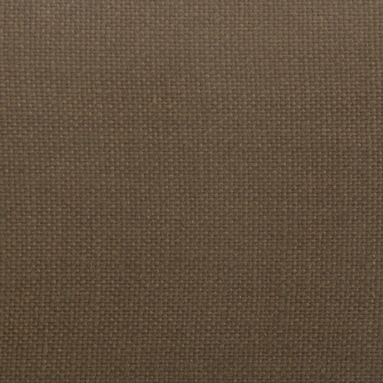Brown Linen Upholstered Arm Chair with Wood Frame