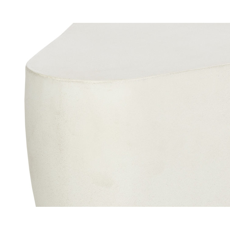 Curvy Beige Concrete Free Form End Table