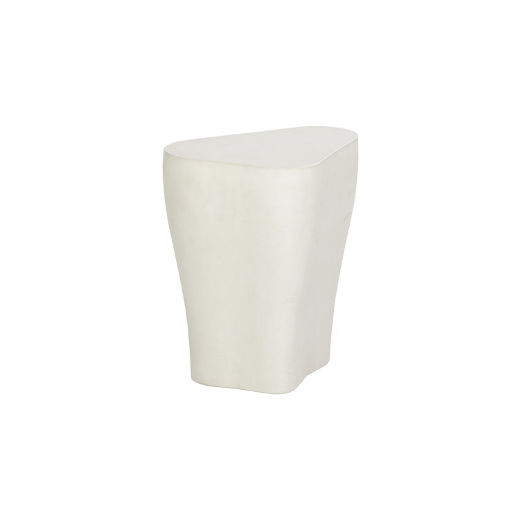 Curvy Beige Concrete Free Form End Table