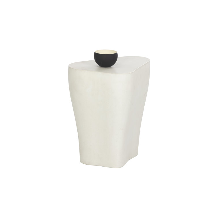Curvy Beige Concrete Free Form End Table