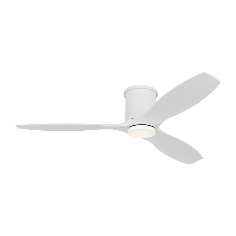 52'' Matte White Acrylic Ceiling Fan with LED Light and Remote