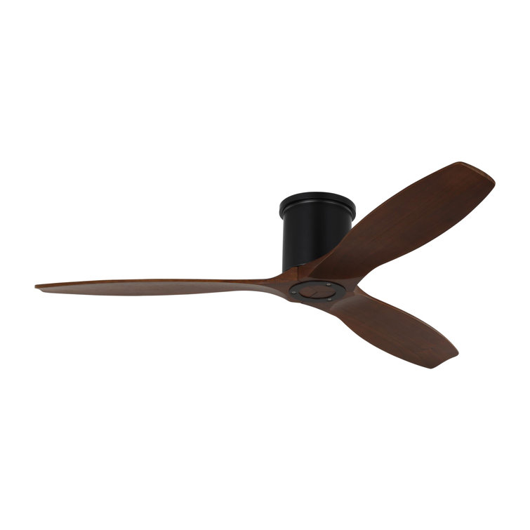 52'' Midnight Black and Dark Walnut Ceiling Fan with LED Light