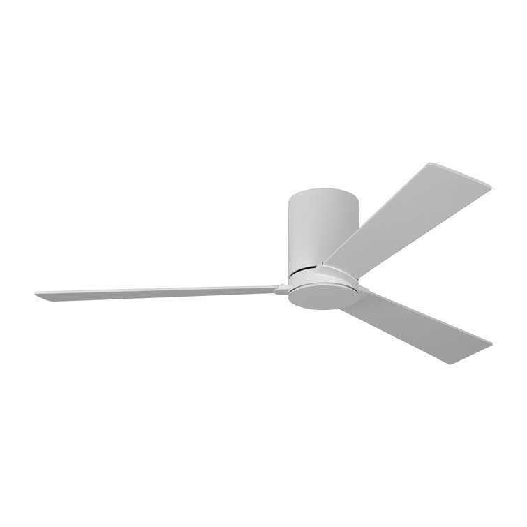 Matte White 52" Modern Low Profile Ceiling Fan with Remote
