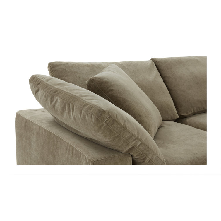 Desert Sage Velvet Modular Sectional with Solid Wood Frame