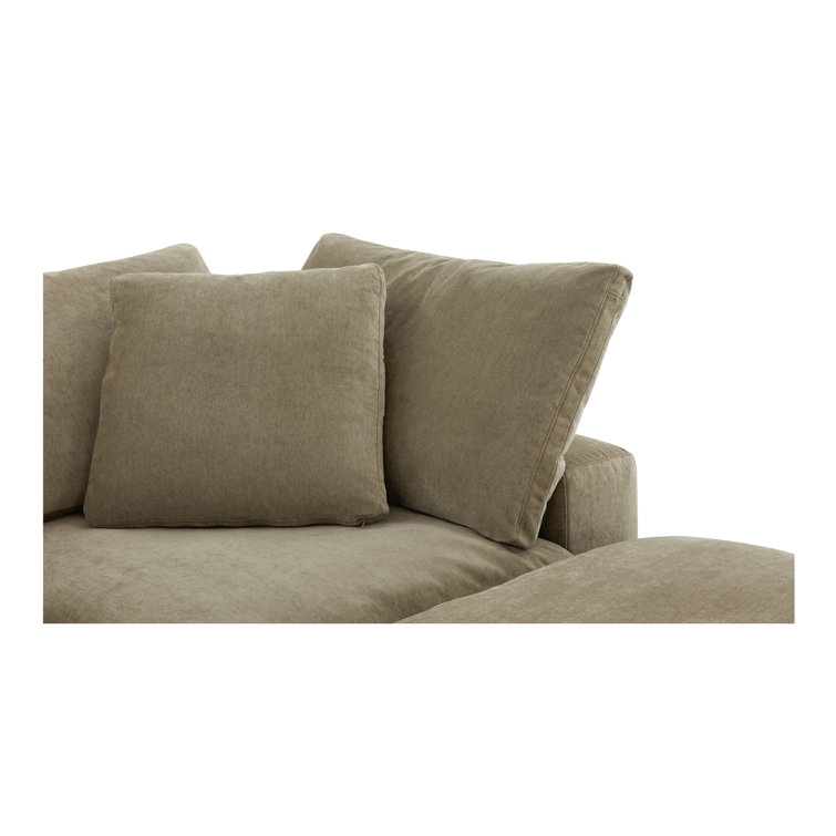 Desert Sage Velvet Modular Sectional with Solid Wood Frame