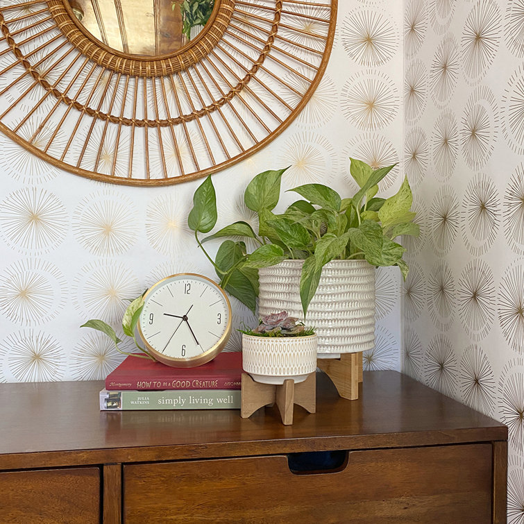 Gold and White Geometric Self-Adhesive Removable Wallpaper