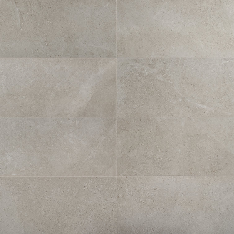 Iris 24" x 12" Matte Gray Porcelain Floor and Wall Tile