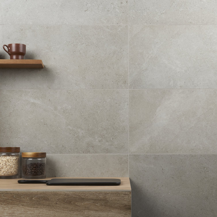 Iris 24" x 12" Matte Gray Porcelain Floor and Wall Tile