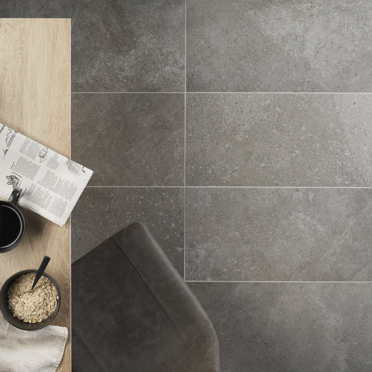 Iris Dark Gray Matte Porcelain Large Format Floor and Wall Tile