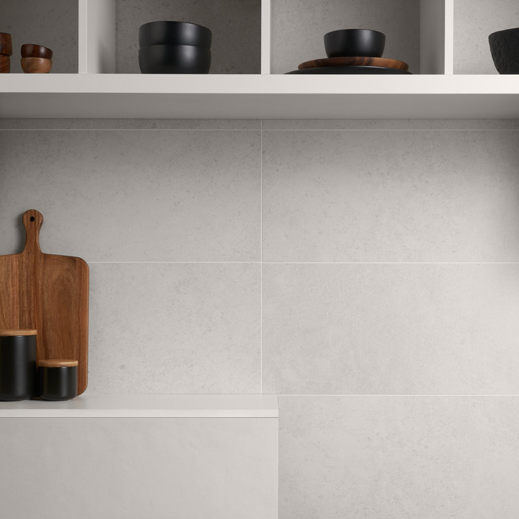 Iris White Matte Porcelain Floor and Wall Tile 11.81 x 23.62 in