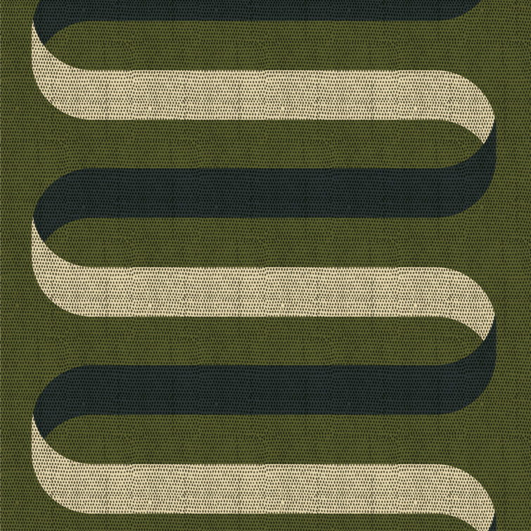 Olive and Beige Non-Pasted Vinyl Wallpaper Roll