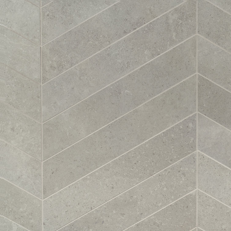 Iris Chevron Matte Light Gray Porcelain Floor and Wall Tile